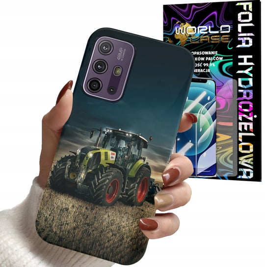 ETUI DO MOTOROLA MOTO G10 / G30 - TRAKTOR CIĄGNIK POLE ROLNIK PLECK + FOLIA WORLD CASE