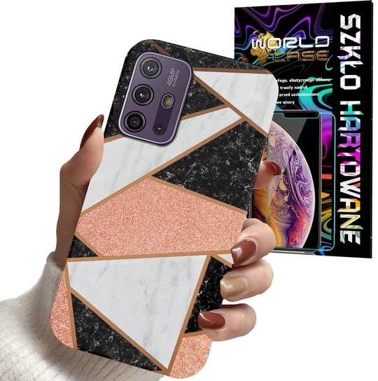 ETUI DO MOTOROLA MOTO G10 POWER - GEOMETRYCZNE WZORY KOBIET PLECKI + SZKŁO WORLD CASE