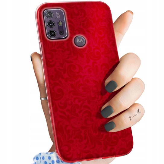 Etui Do Motorola Moto G10 Wzory Czerwone Serca Róże Obudowa Pokrowiec Case Motorola