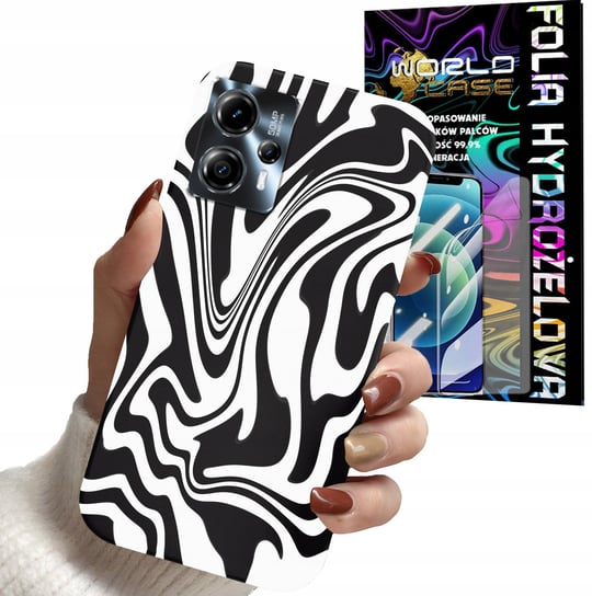 ETUI DO MOTOROLA MOTO G13 / G23 - ABSTRAKCJA ZEBRA MODNE WZO KOBIET + FOLIA WORLD CASE