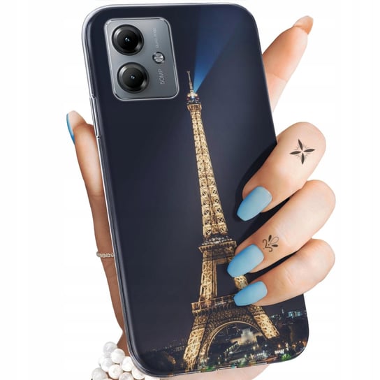 Etui Do Motorola Moto G14 Wzory Paryż Francja Eiffel Obudowa Pokrowiec Case Motorola
