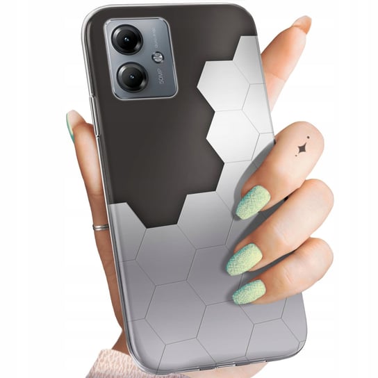 Etui Do Motorola Moto G14 Wzory Szare Metallic Grey Obudowa Pokrowiec Case Motorola