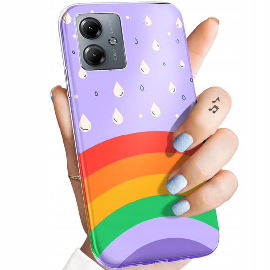 Etui Do Motorola Moto G14 Wzory Tęcza Rainbow Obudowa Pokrowiec Case Motorola