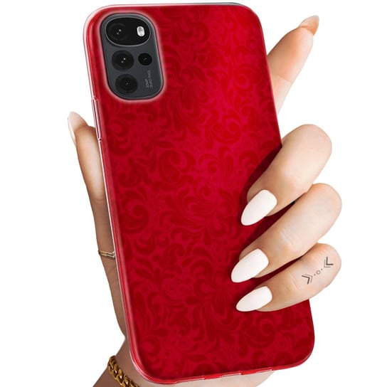 Etui Do Motorola Moto G22 Wzory Czerwone Serca Róże Obudowa Pokrowiec Case Motorola