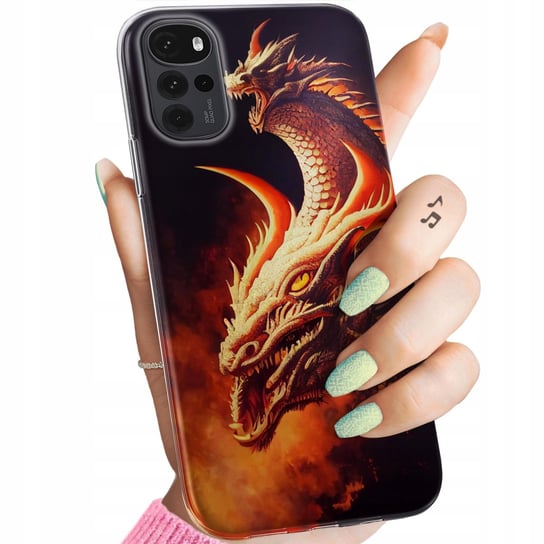 Etui Do Motorola Moto G22 Wzory Smoki Dragon Taniec Smoków Obudowa Case Motorola