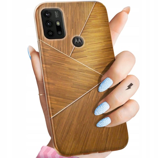 Etui Do Motorola Moto G30 Wzory Brązowe Drewniane Brown Obudowa Pokrowiec Motorola