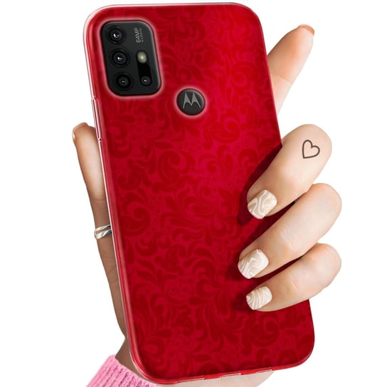 Etui Do Motorola Moto G30 Wzory Czerwone Serca Róże Obudowa Pokrowiec Case Motorola