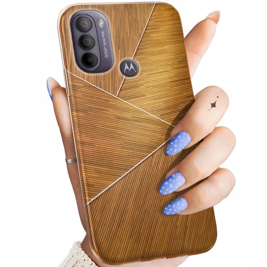 Etui Do Motorola Moto G31 Wzory Brązowe Drewniane Brown Obudowa Pokrowiec Motorola