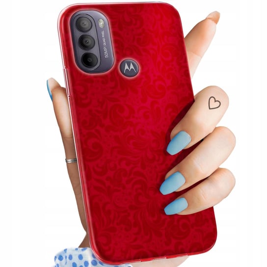 Etui Do Motorola Moto G31 Wzory Czerwone Serca Róże Obudowa Pokrowiec Case Motorola