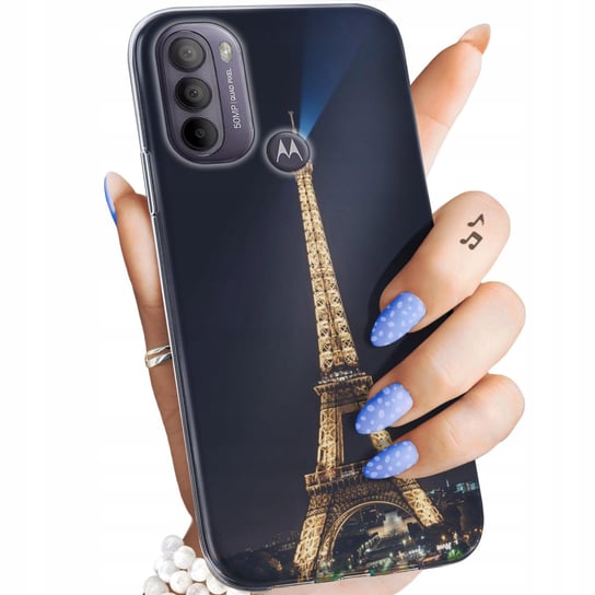 Etui Do Motorola Moto G31 Wzory Paryż Francja Eiffel Obudowa Pokrowiec Case Motorola