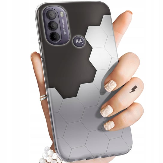 Etui Do Motorola Moto G31 Wzory Szare Metallic Grey Obudowa Pokrowiec Case Motorola