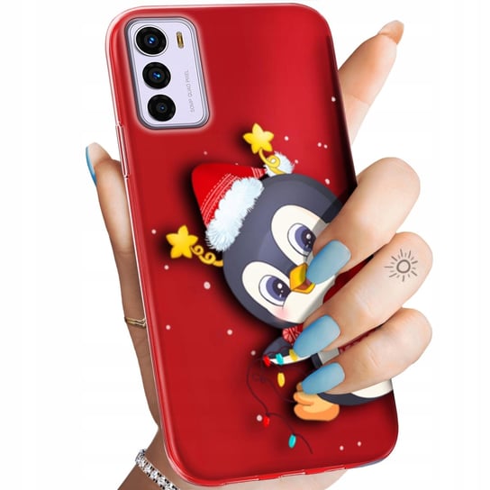 Etui Do Motorola Moto G42 Wzory Święta Christmas Mikołaj Pingwin Obudowa Motorola