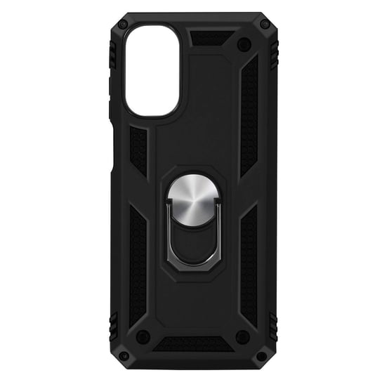 Etui do Motorola Moto G51 5G Anti-shock Bi-materiał Ring Video Holder - czarne Avizar