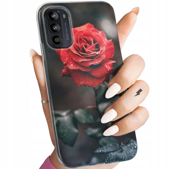 Etui Do Motorola Moto G52 Wzory Róża Z Różą Rose Obudowa Pokrowiec Case Motorola