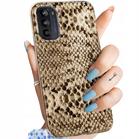 Etui Do Motorola Moto G52 Wzory Wąż Skóra Węża Snake Obudowa Pokrowiec Case Motorola