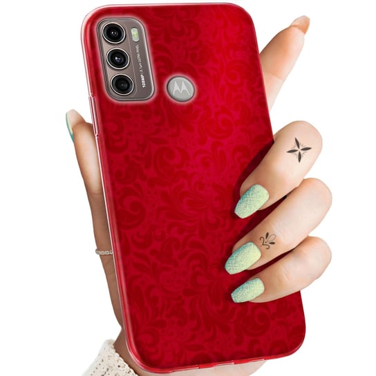 Etui Do Motorola Moto G60 Wzory Czerwone Serca Róże Obudowa Pokrowiec Case Motorola