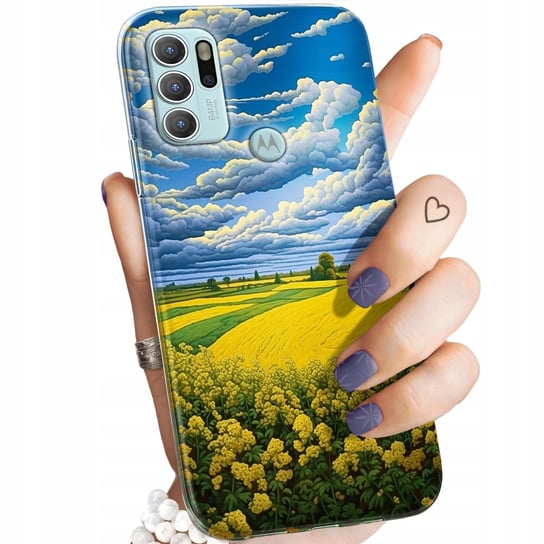 Etui Do Motorola Moto G60S Wzory Chmury Niebo Błękit Obudowa Pokrowiec Case Motorola