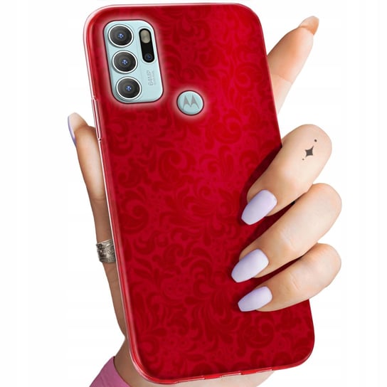Etui Do Motorola Moto G60S Wzory Czerwone Serca Róże Obudowa Pokrowiec Case Motorola