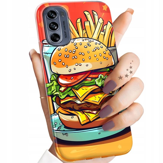 Etui Do Motorola Moto G62 5G Wzory Hamburger Burgery Fast-Food Jedzenie Motorola