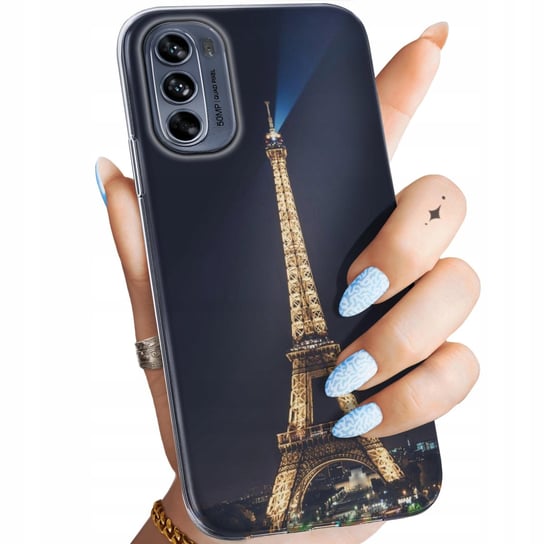 Etui Do Motorola Moto G62 5G Wzory Paryż Francja Eiffel Obudowa Pokrowiec Motorola