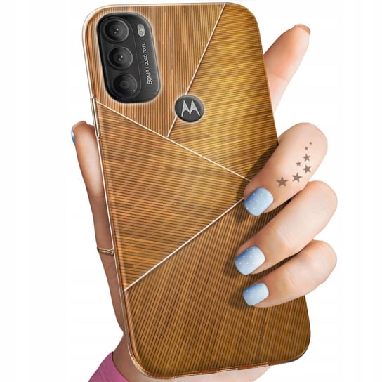 Etui Do Motorola Moto G71 5G Wzory Brązowe Drewniane Brown Obudowa Case Motorola