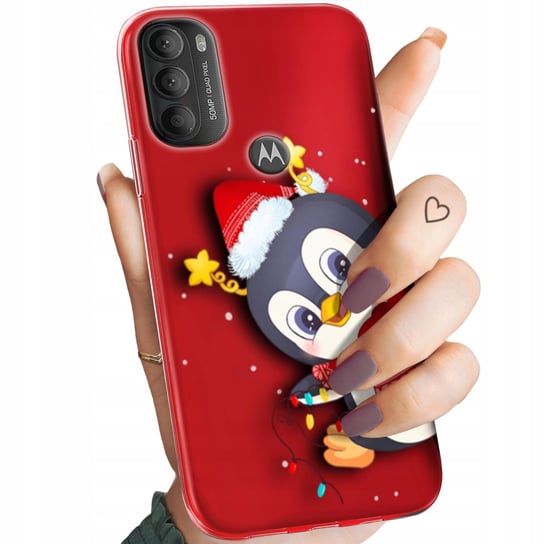 Etui Do Motorola Moto G71 5G Wzory Święta Christmas Mikołaj Pingwin Obudowa Motorola