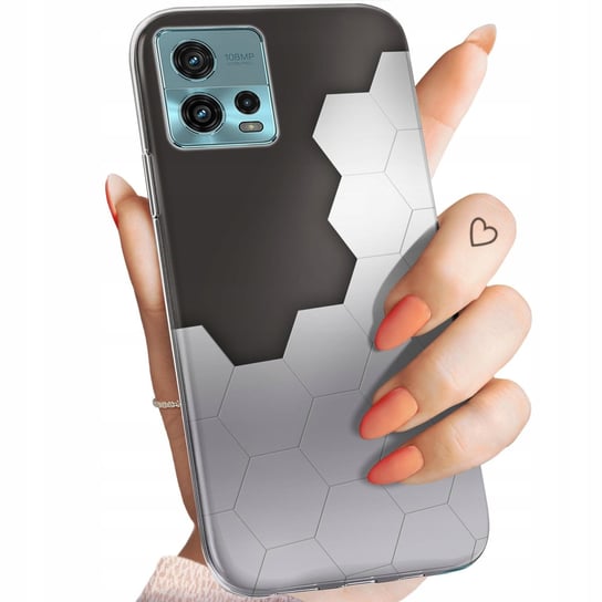 Etui Do Motorola Moto G72 Wzory Szare Metallic Grey Obudowa Pokrowiec Case Motorola