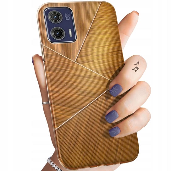 Etui Do Motorola Moto G73 Wzory Brązowe Drewniane Brown Obudowa Pokrowiec Motorola