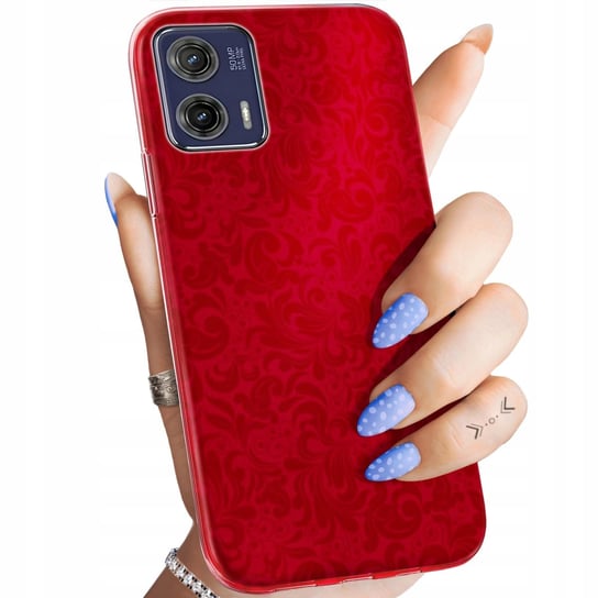 Etui Do Motorola Moto G73 Wzory Czerwone Serca Róże Obudowa Pokrowiec Case Motorola