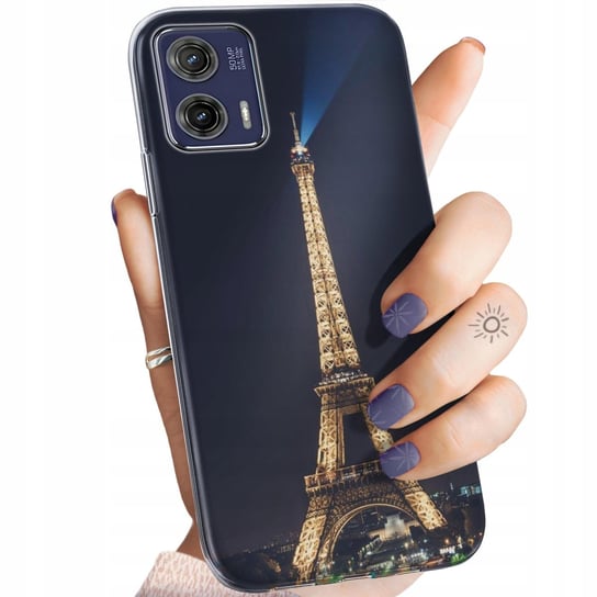 Etui Do Motorola Moto G73 Wzory Paryż Francja Eiffel Obudowa Pokrowiec Case Motorola