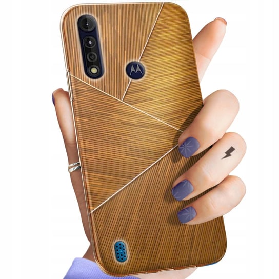 Etui Do Motorola Moto G8 Power Lite Wzory Brązowe Drewniane Brown Obudowa Motorola