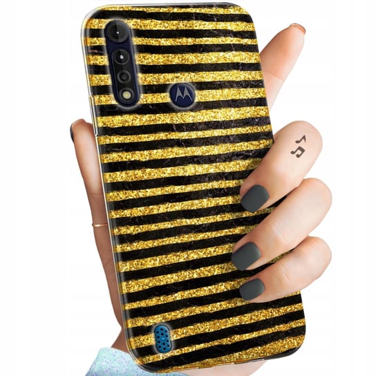 Etui Do Motorola Moto G8 Power Lite Wzory Złoto Gold Rich Obudowa Pokrowiec Motorola