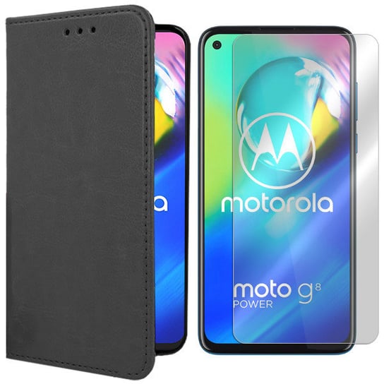 Etui Do Motorola Moto G8 Power Skóra + Szkło 9H VegaCom