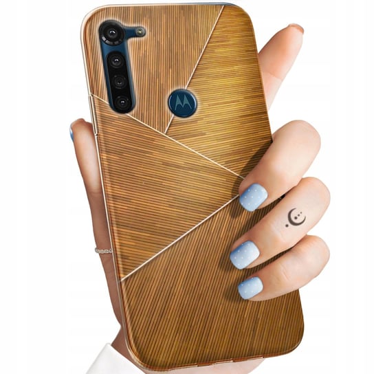Etui Do Motorola Moto G8 Power Wzory Brązowe Drewniane Brown Obudowa Case Motorola