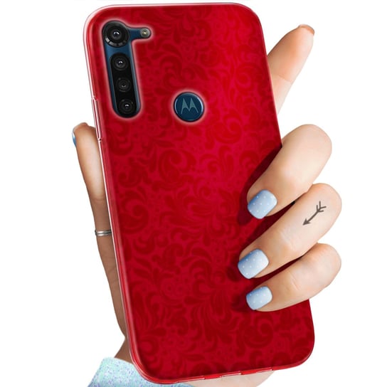 Etui Do Motorola Moto G8 Power Wzory Czerwone Serca Róże Obudowa Pokrowiec Motorola