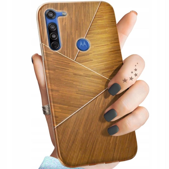 Etui Do Motorola Moto G8 Wzory Brązowe Drewniane Brown Obudowa Pokrowiec Motorola