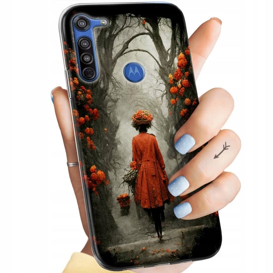 Etui Do Motorola Moto G8 Wzory Jesień Liście Autumn Obudowa Pokrowiec Case Motorola