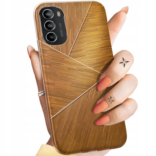 Etui Do Motorola Moto G82 Wzory Brązowe Drewniane Brown Obudowa Pokrowiec Motorola