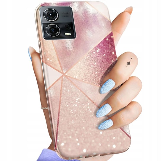 Etui Do Motorola Moto S30 Pro 5G / Edge 30 Fusion Wzory Różowe Złoto Róż Motorola