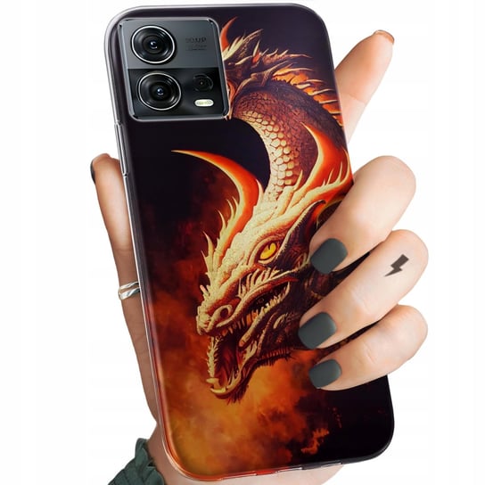Etui Do Motorola Moto S30 Pro 5G / Edge 30 Fusion Wzory Smoki Dragon Case Motorola