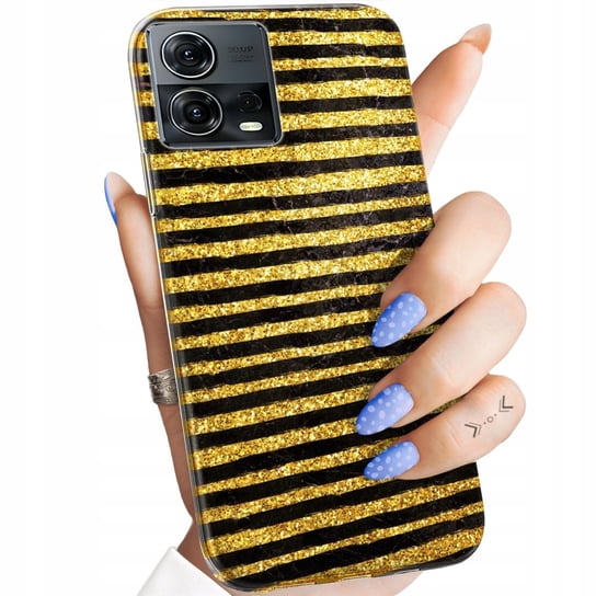 ETUI DO MOTOROLA MOTO S30 PRO 5G / EDGE 30 FUSION WZORY ZŁOTO GOLD RICH Motorola