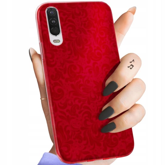 Etui Do Motorola One Action / P40 Power Wzory Czerwone Serca Róże Obudowa Motorola