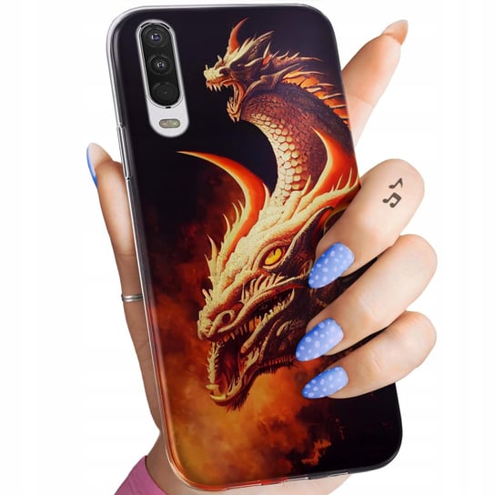 Etui Do Motorola One Action / P40 Power Wzory Smoki Dragon Taniec Smoków Motorola