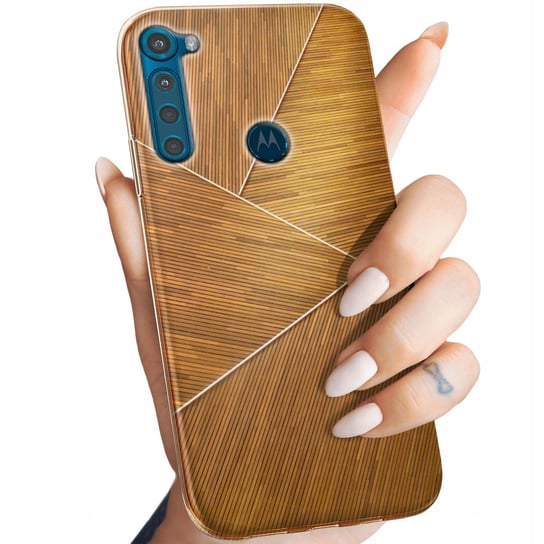 Etui Do Motorola One Fusion Plus Wzory Brązowe Drewniane Brown Obudowa Case Motorola
