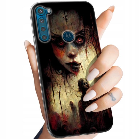 ETUI DO MOTOROLA ONE FUSION PLUS WZORY HALLOWEEN ZOMBIE DYNIE CZASZKI CASE Motorola