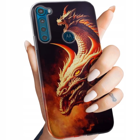 Etui Do Motorola One Fusion Plus Wzory Smoki Dragon Taniec Smoków Obudowa Motorola