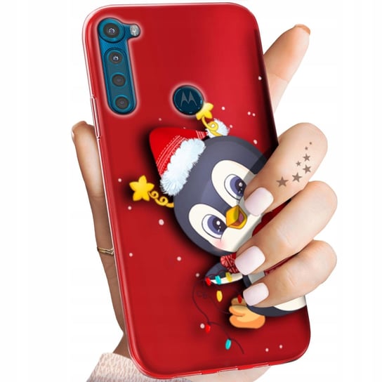 ETUI DO MOTOROLA ONE FUSION PLUS WZORY ŚWIĘTA CHRISTMAS MIKOŁAJ PINGWIN Motorola