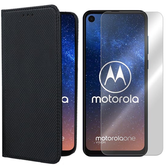 Etui do Motorola One Vision Case Magnet + szkło 9H VegaCom