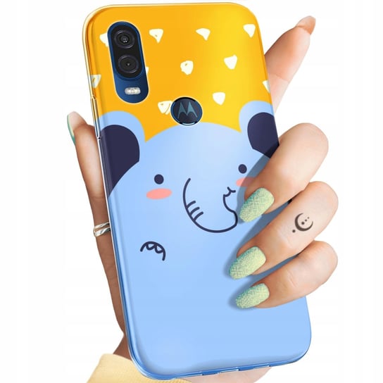 ETUI DO MOTOROLA ONE VISION / P40 WZORY SŁOŃ SŁONIE SŁONIKI OBUDOWA CASE Motorola