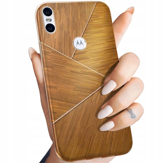 Etui Do Motorola One Wzory Brązowe Drewniane Brown Obudowa Pokrowiec Case Motorola